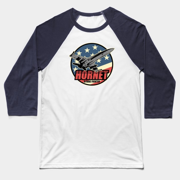 F/A-18 Hornet Patch Baseball T-Shirt by TCP